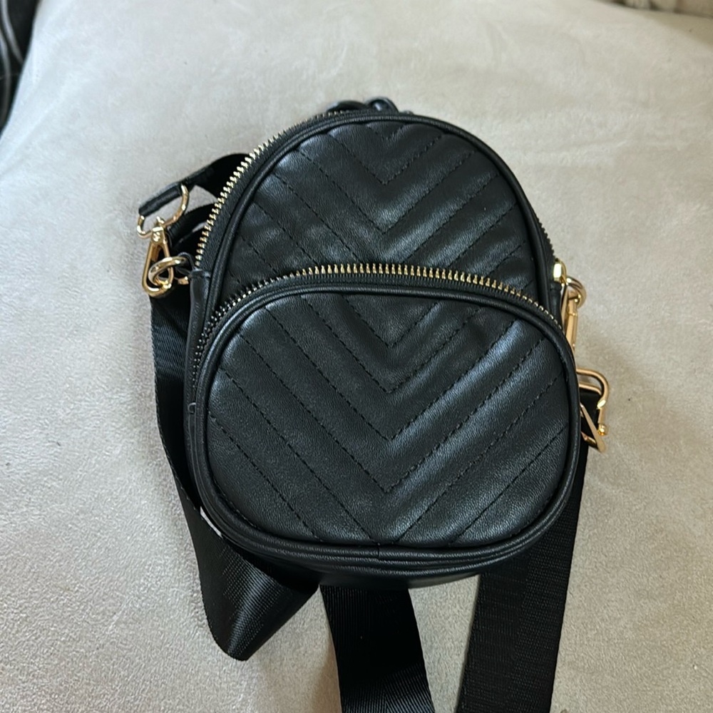 Petite quilted black crossbody